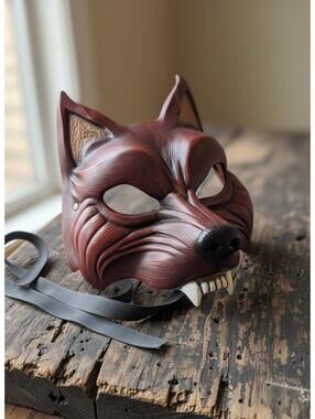 Atelier Pirate Handmade Red Wolf Theatrical Mask